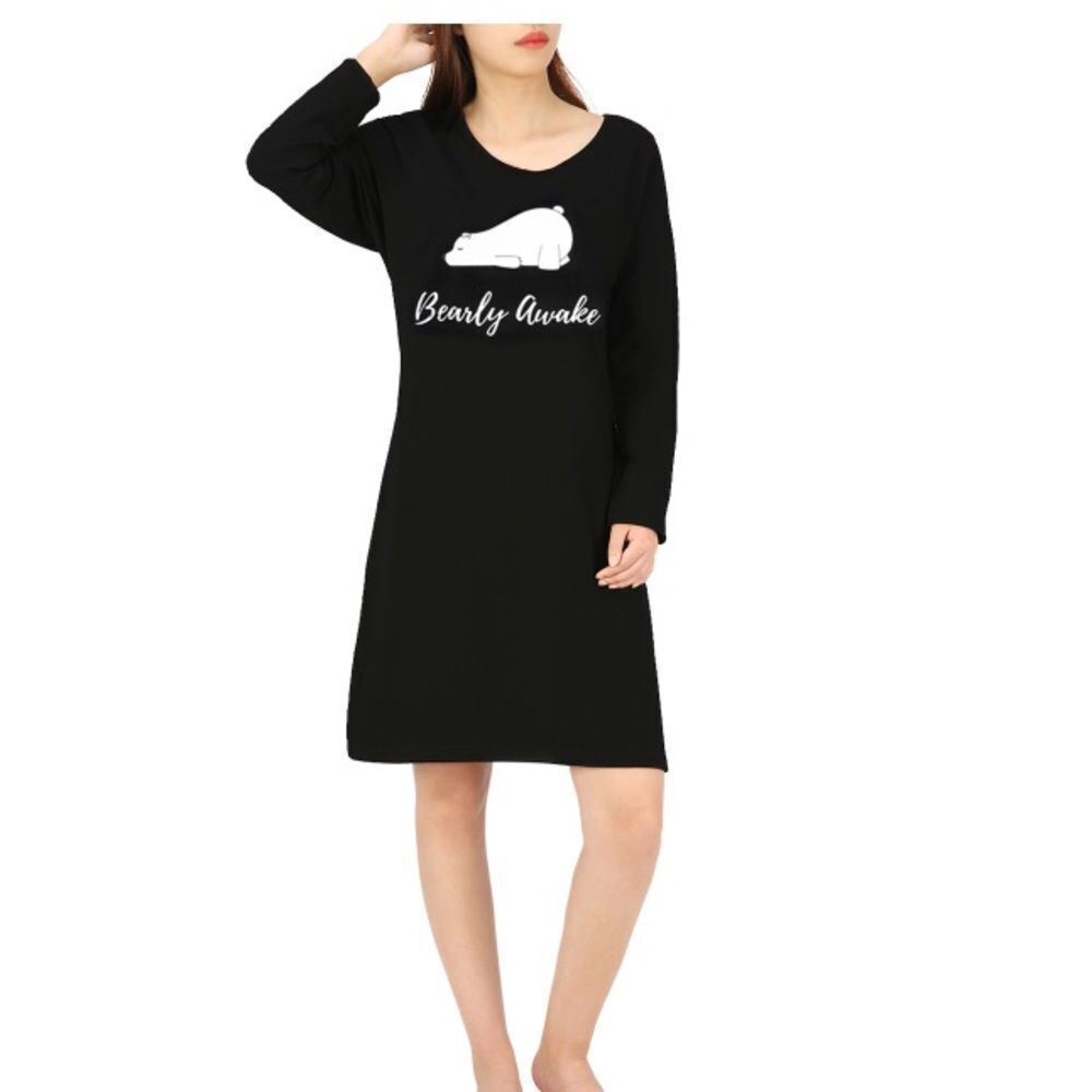 HDE BEARLY AWAKE Sz L/XL Long Sleeve Sleep Shirt